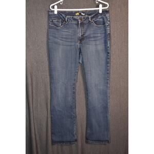 Lee Modern Series Curvy Fit Boot Cut Women's 16 Medium Distressed Denim Jeans